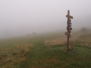 Markierung im Nebel
